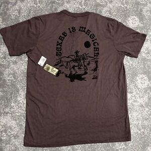 All Country Roads Texas Graphic T Shirt Mens Medium Brown Cowboy Desert Print